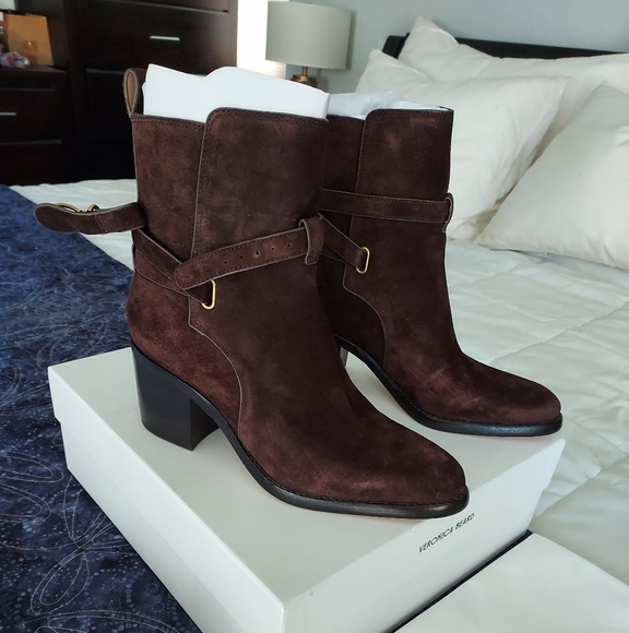 NIB Veronica Beard Sohelia booties, brown suede, size 8 - Picture 7 of 15